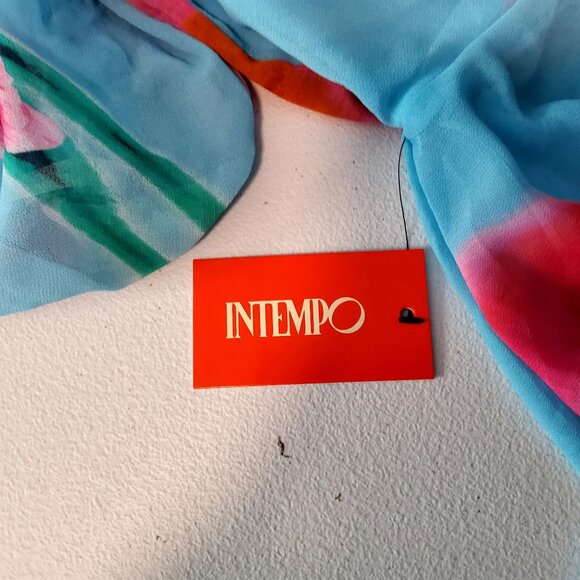 Intempo Womens Floral Chiffon Top Size M Off-shoulder design  Elastic neckline - Picture 6 of 11